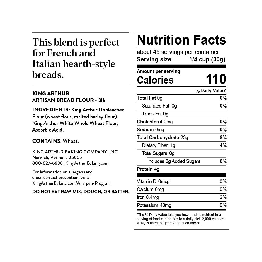 KING ARTHUR ARTISAN FLOUR PROTEIN CONTENT visual data 5