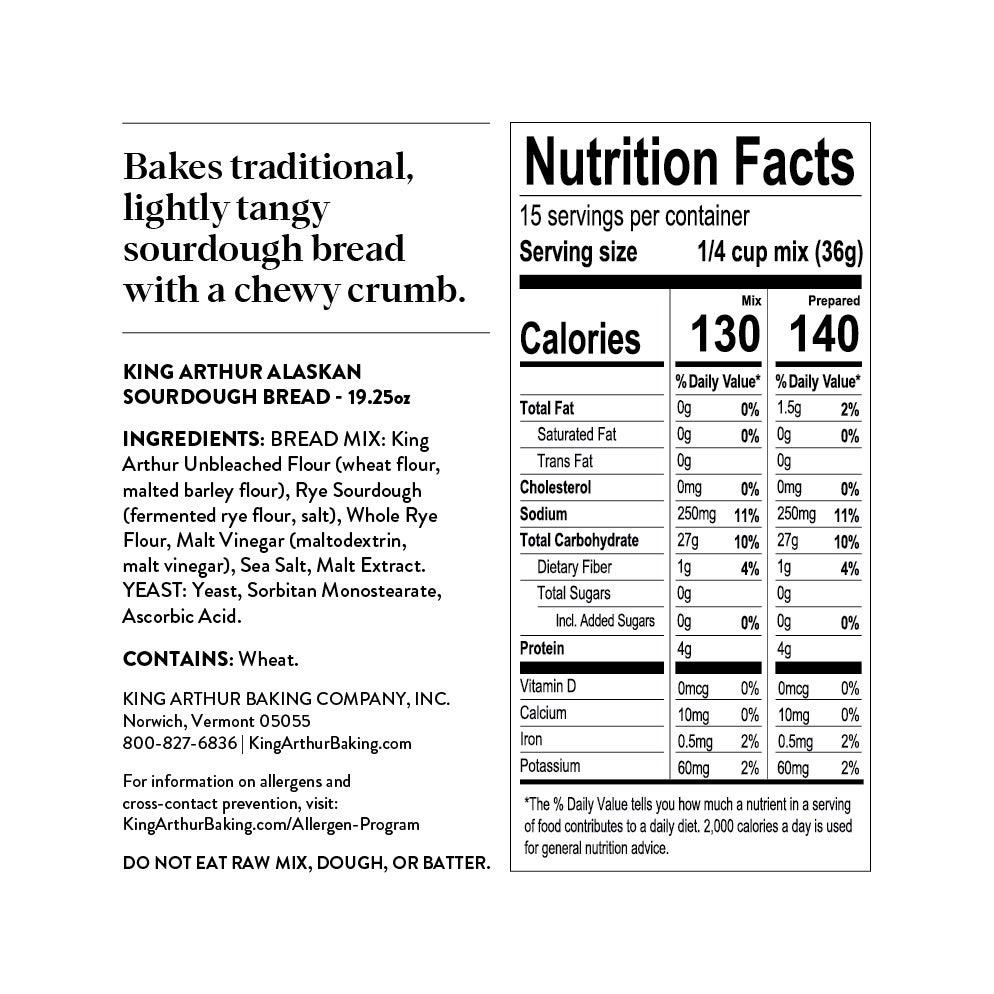 Alaskan Sourdough Yeast Bread Mix King Arthur Baking Company