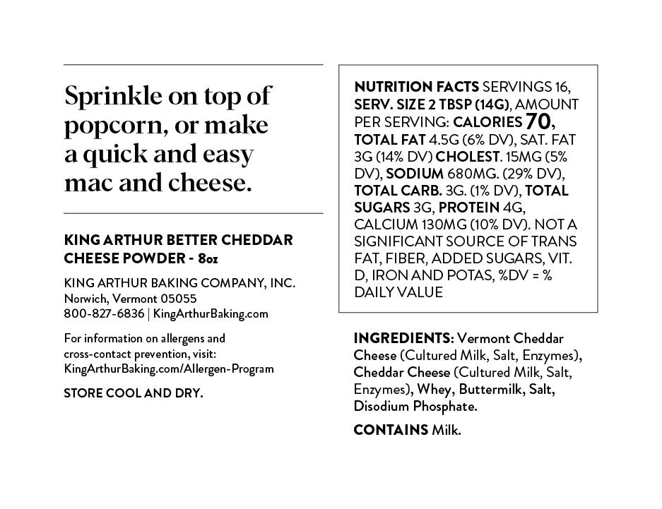 Better Cheddar Cheese Powder King Arthur Baking Company