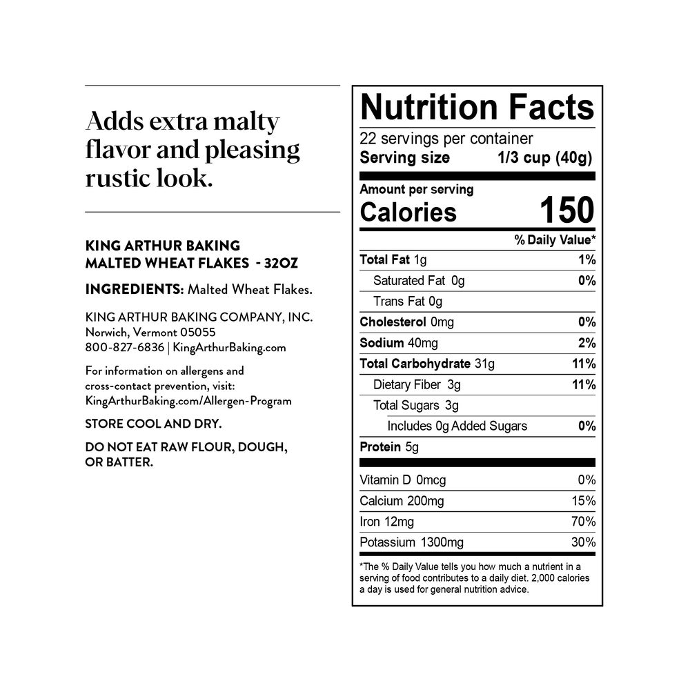 Malted Wheat Flakes King Arthur Baking Company malted-wheat-flakes-king-arthur-baking-company