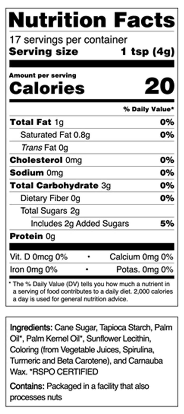 Nutrition Label